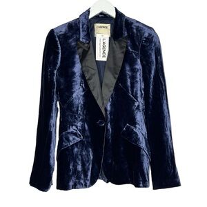 L'Agence Chamberlain Velvet Blazer Midnight Blue Size 2 NEW